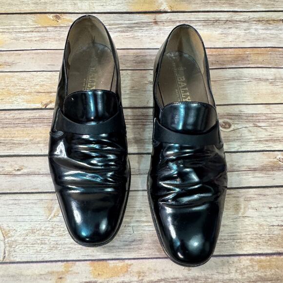 Bally Mens Black Leather Slip On Loafer Dress Shoes 10 N - Picture 3 of 10